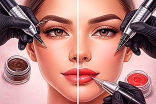 Перманентный макияж бровей и губ